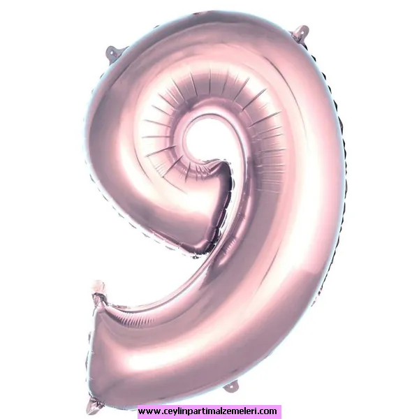 9 Rakam Rose Folyo Balon